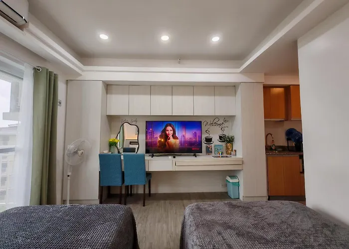 Azur A731, Amani Residences, 5 Minutes Airport, Netflix, Stylish, Cozy With Luxurious Swimming Pool Appartement Lapu-Lapu City